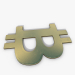 Modelo 3d logotipo dourado do bitcoin - preview