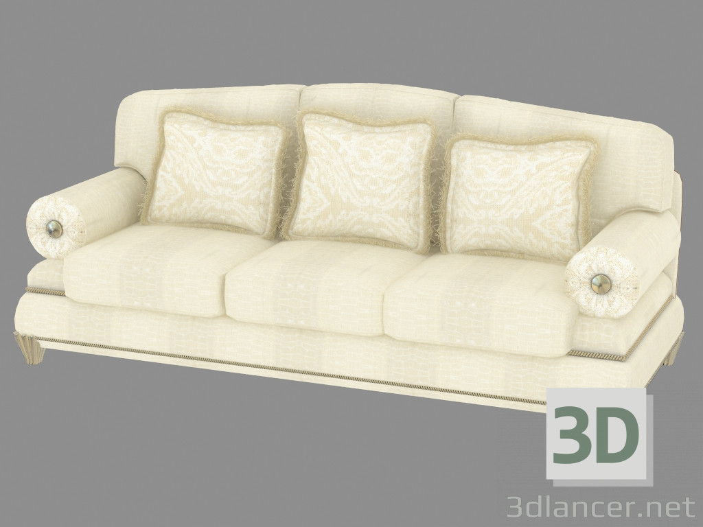 3d model Classic Triple Sofa (T485) - preview