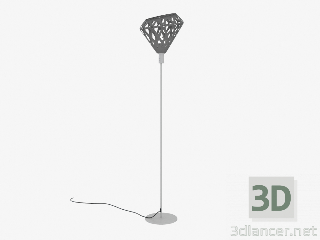modello 3D Lampada da terra (luce grigia) - anteprima
