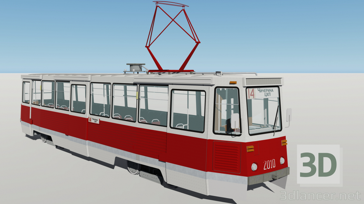 3d Трамвай КТМ-5М3 модель купити - зображення