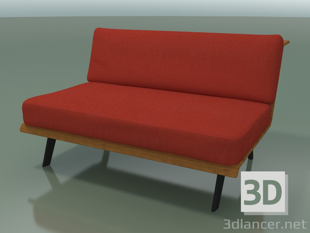 modello 3D Modulo centrale Lounge 4401 (L 120 cm, Effetto teak) - anteprima