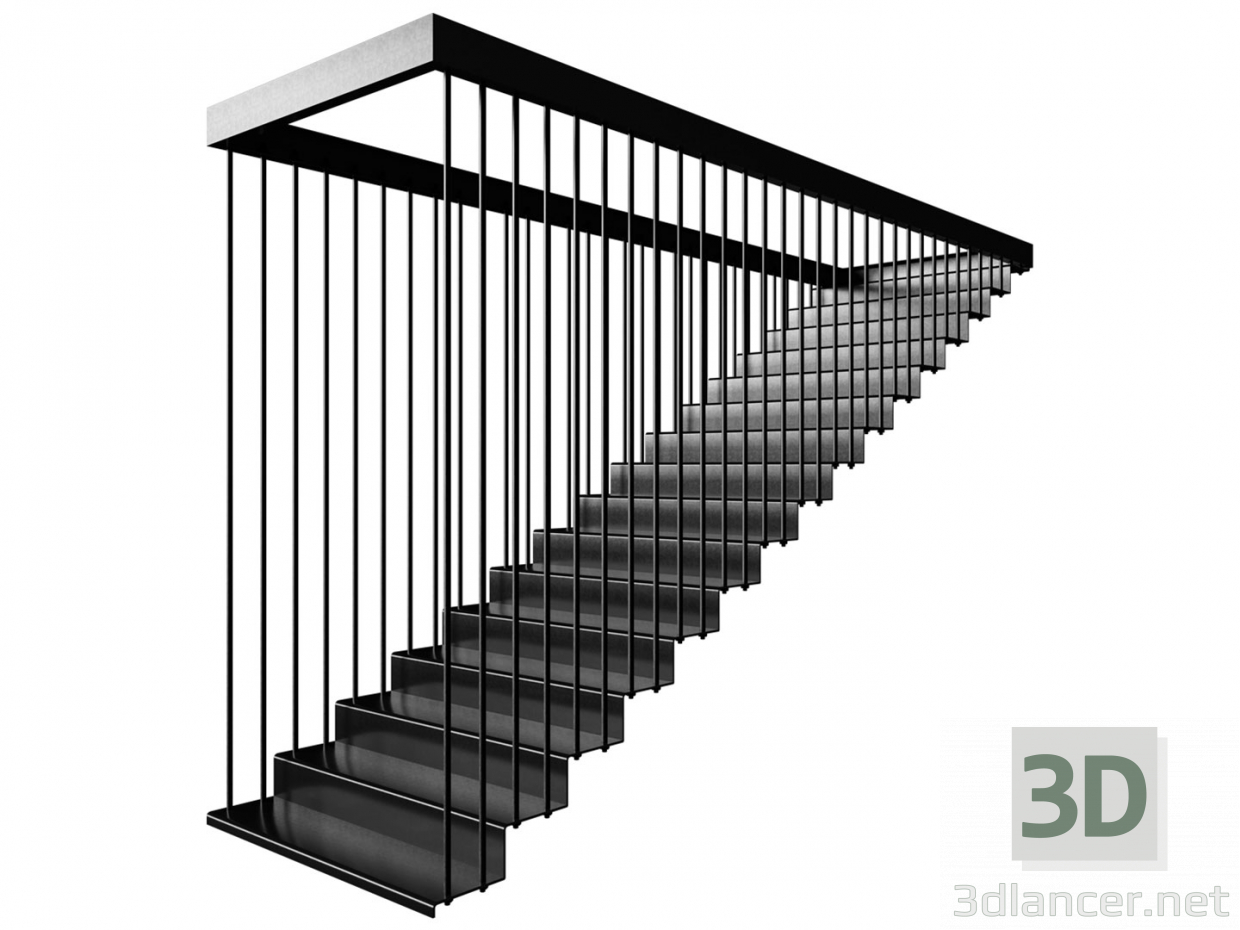 3d Лестница из листового металла модель купить - ракурс