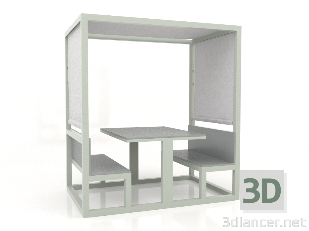 3 डी मॉडल डाइनिंग बूथ (सीमेंट ग्रे) - पूर्वावलोकन