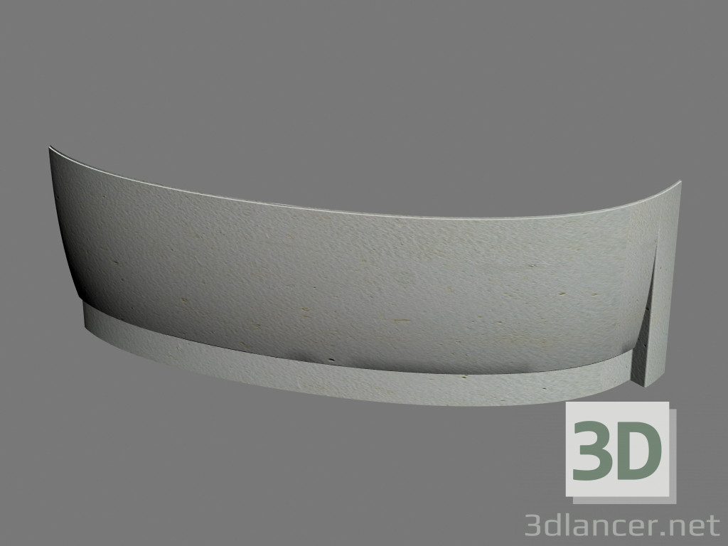 3D Modell Panel für asymmetrische Badewannen Avocado 150 L - Vorschau