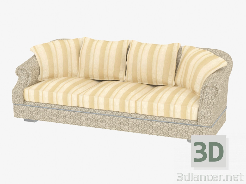 3d model Classic Triple Sofa (T460) - preview
