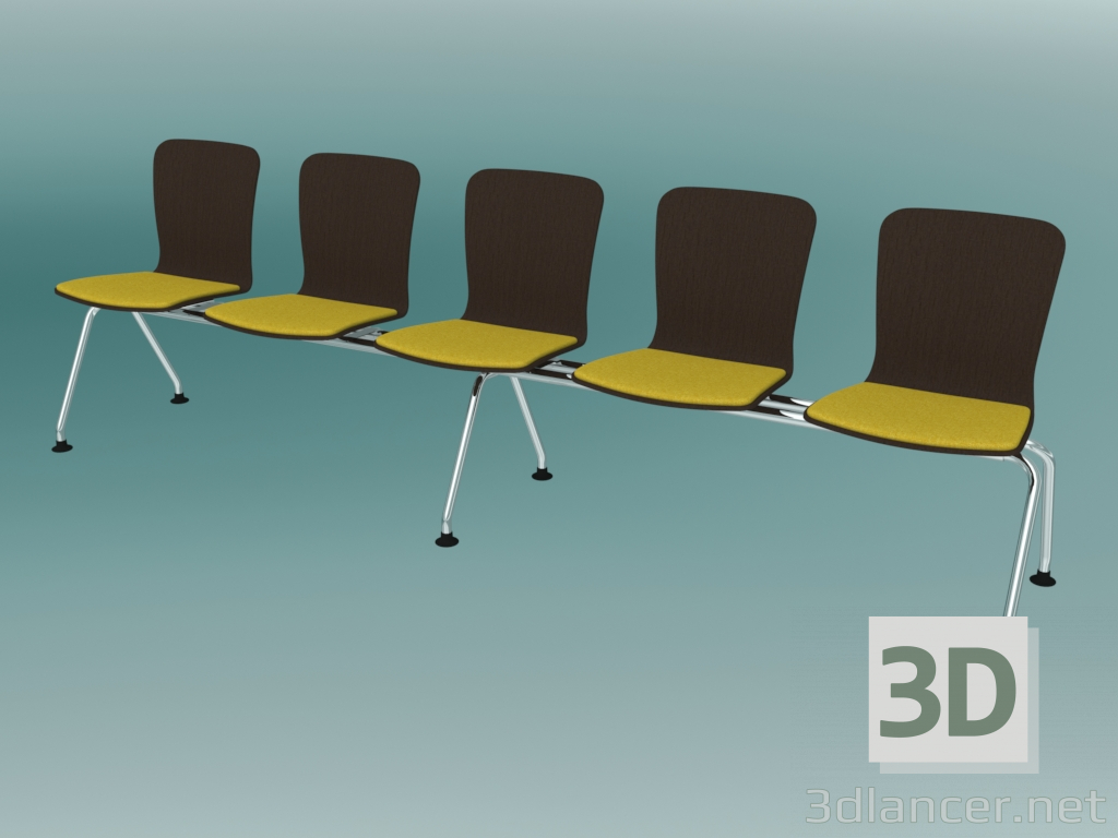 3d model Bench five-seater (K23L5) - preview