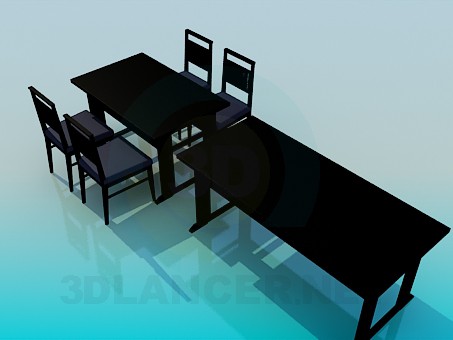 3d model Tables and chairs set - preview