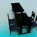 3d модель Столы и стулья в комплекте – превью