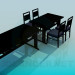 3d model Conjunto de mesas y sillas - vista previa