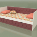 modèle 3D Canapé-lit pour ados avec 2 tiroirs (Bordeaux) - preview