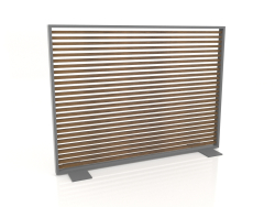 Parete divisoria in legno artificiale e alluminio 150x110 (Teak, Antracite)
