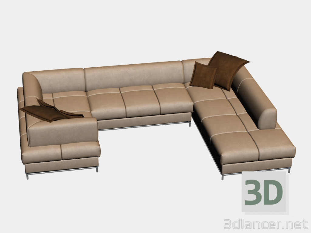 modèle 3D Jour Canapé modulable mai - preview