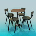 Modelo 3d Mesa para Café com cadeiras para 4 pessoas - preview