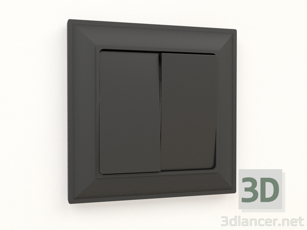 modèle 3D Interrupteur double (noir mat) - preview