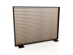 Partition made of artificial wood and aluminum 150x110 (Teak, Black)