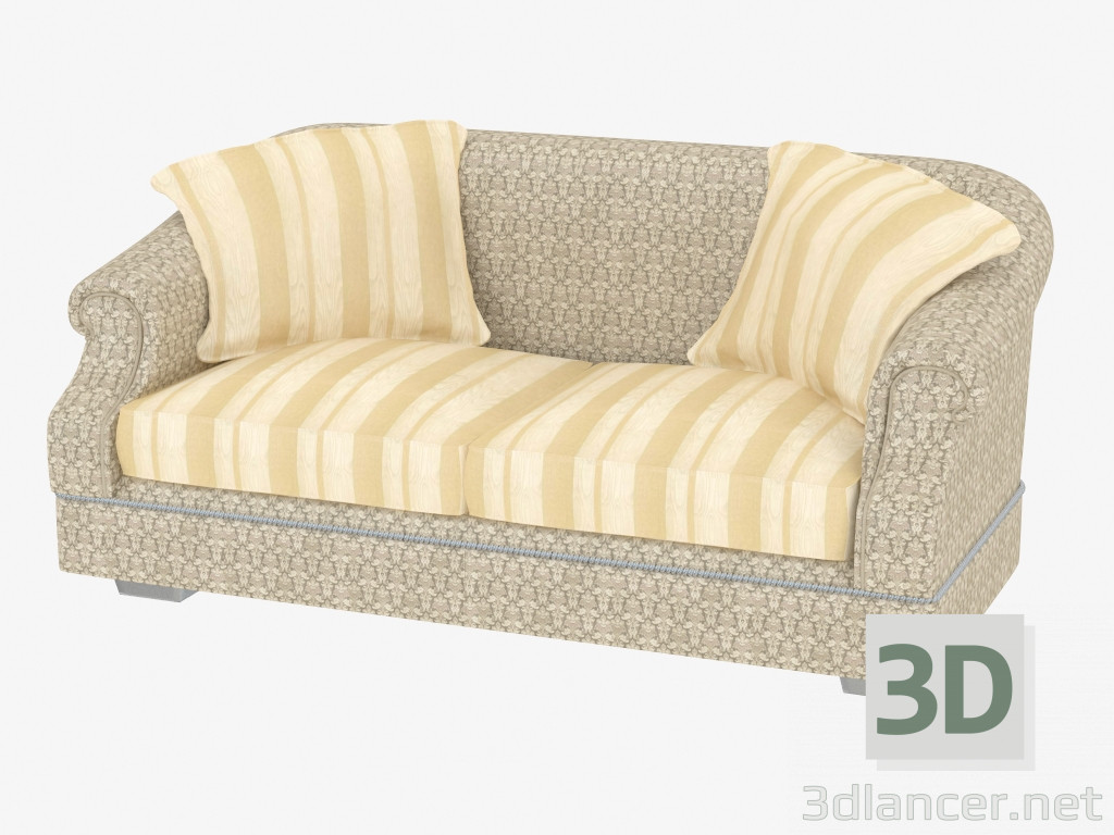 3D Modell Klassisches Doppel-Sofa (T458) - Vorschau