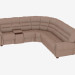 3D modeli Deri kanepe, bar ve yatak - önizleme
