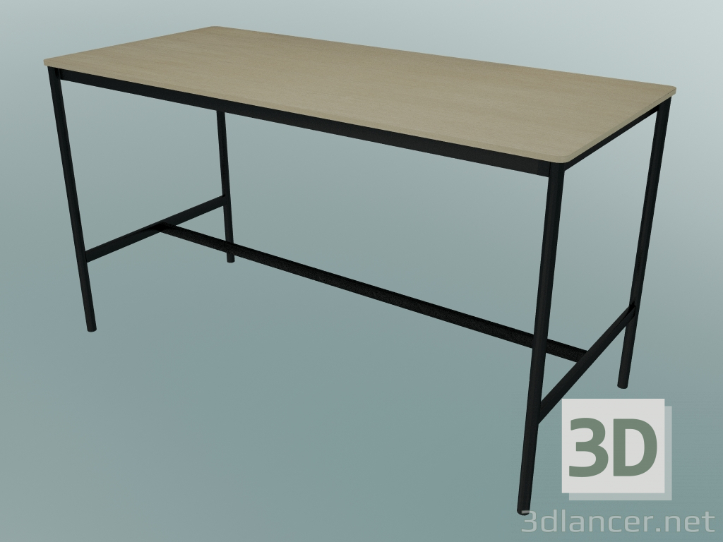 modello 3D Tavolo rettangolare Base alto 85x190x105 (rovere, nero) - anteprima