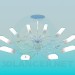 3d model Chandelier with ceiling paintings in the form of tubes - preview