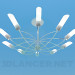 3d model Chandelier with ceiling paintings in the form of tubes - preview