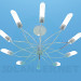modello 3D Lampadario con dipinti sul soffitto sotto forma di tubi - anteprima