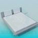 3d модель Кровать с подставкой по периметру и мягким подголовником – превью