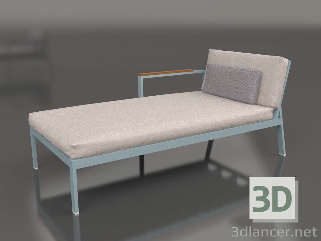 Modelo 3d Módulo de sofá, seção 2 esquerda (azul cinza) - preview