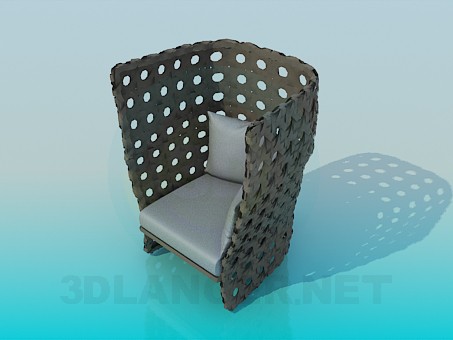 3D Modell Sessel mit Kissen - Vorschau