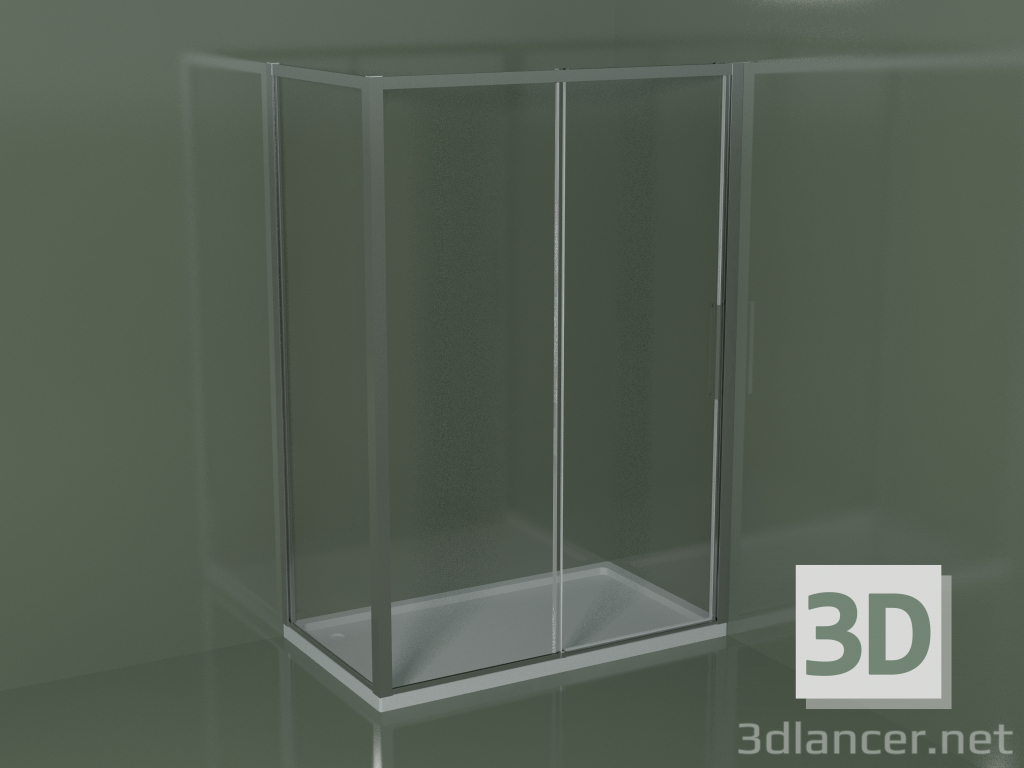modello 3D Box doccia angolare ZN + ZG 140 con porta scorrevole - anteprima