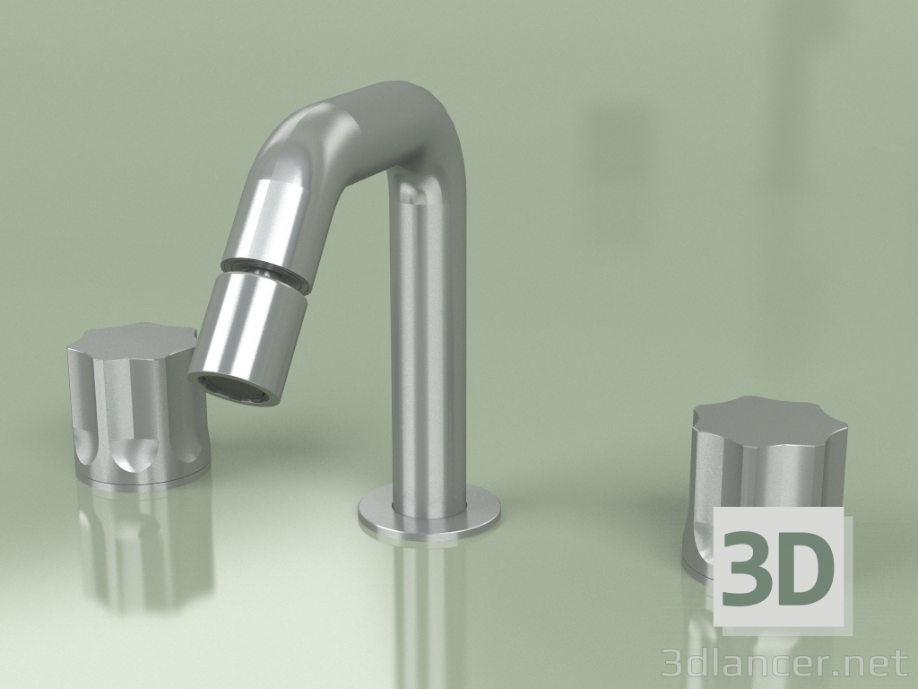3d model Three-hole faucet with adjustable spout 133 mm (17 36 V, AS) - preview