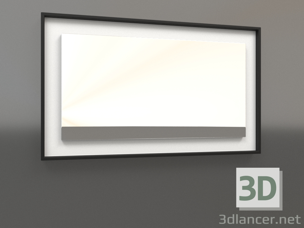 modello 3D Specchio ZL 18 (750x450, bianco, legno nero) - anteprima