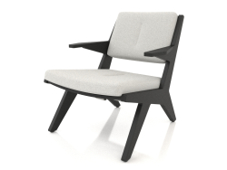 Lounge chair with a wooden frame (black oak)