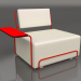 modèle 3D Chaise longue avec accoudoir gauche (Rouge) - preview