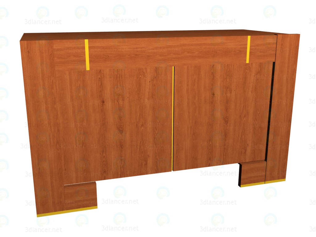 3d model Low chest of drawers 2-door - preview
