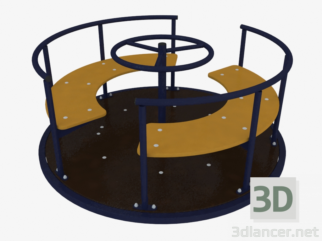 3d модель Карусель детской игровой площадки (6508L) – превью