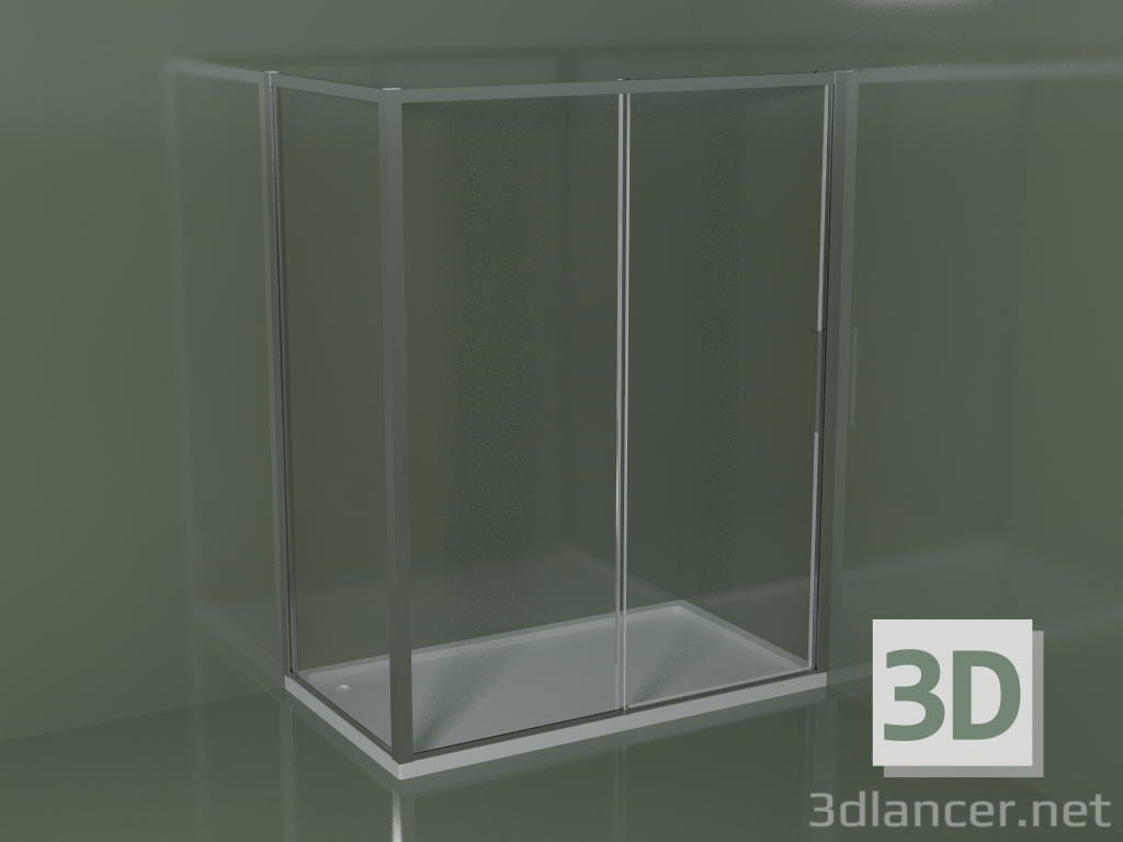 modèle 3D Cabine de douche d'angle ZN + ZG 160 avec porte coulissante - preview