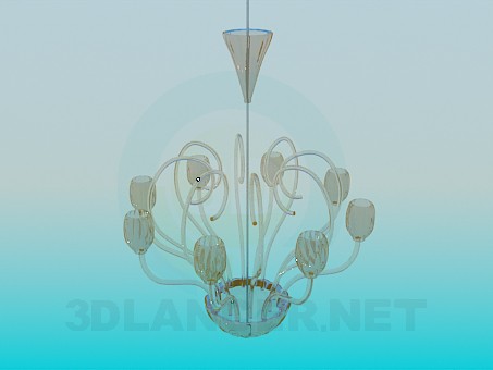 modello 3D Lampadario in vetro - anteprima