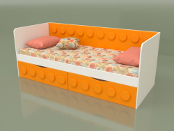 Sofá cama para adolescentes de 2 cajones (Mango)