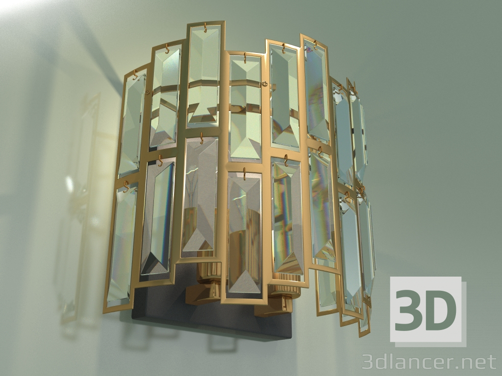 modello 3D Lampada da parete Zolletta 313-2 Strotskis - anteprima