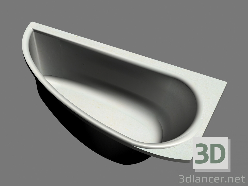 3d model Bañera asimétrica aguacate 150 R - vista previa