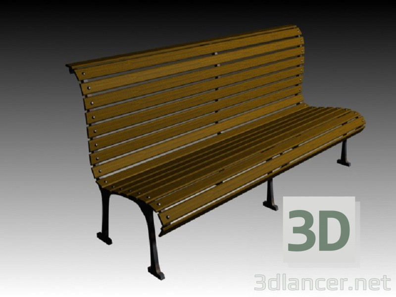3d модель скамейка – превью