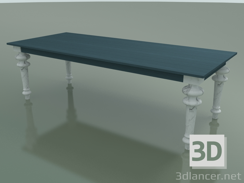 modèle 3D Table à manger (33, bleu, marbre) - preview