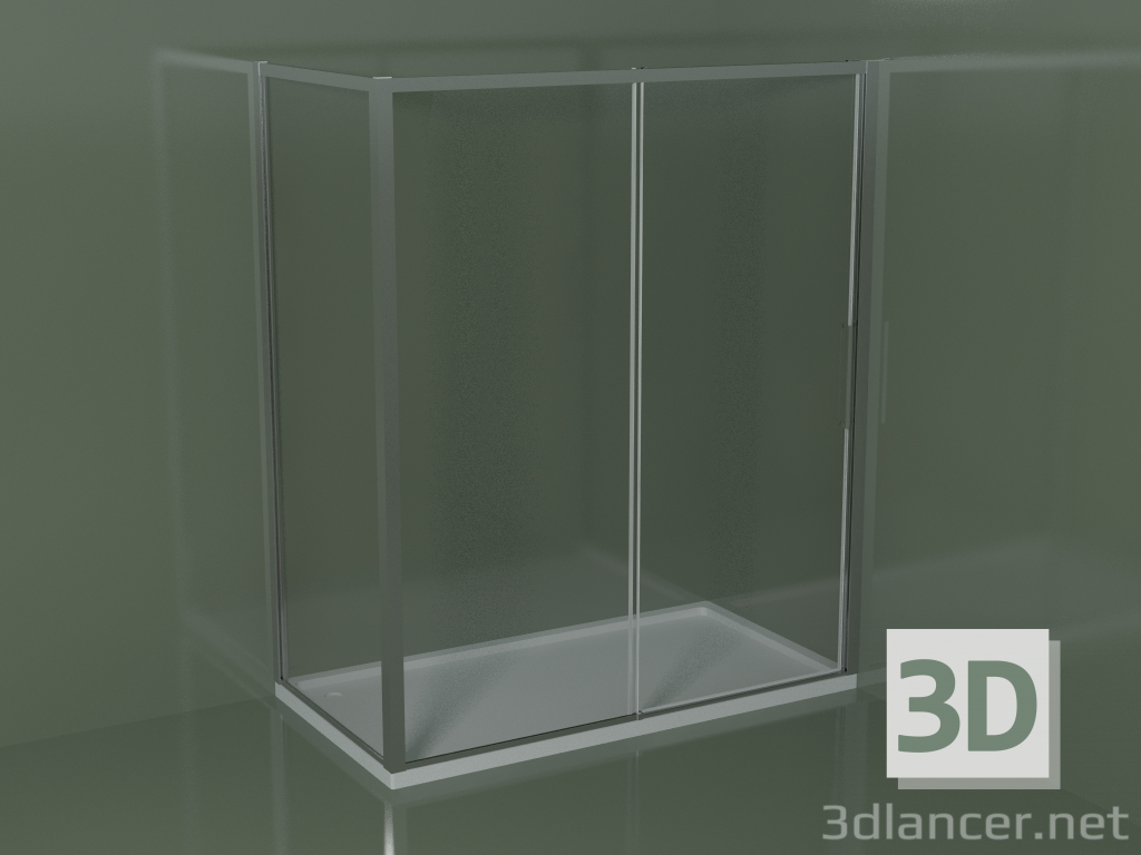 modello 3D Box doccia angolare ZN + ZG 170 con porta scorrevole - anteprima