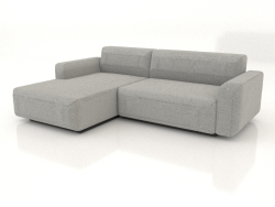 Sofa-bed for 2 people extended left
