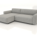 3d model Sofa-bed for 2 people extended left - preview