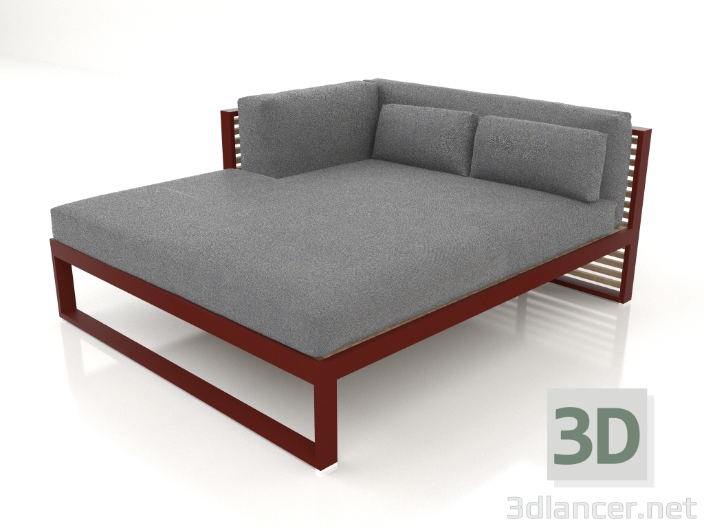 3D modeli XL modüler kanepe, sol bölüm 2 (Şarap kırmızısı) - önizleme