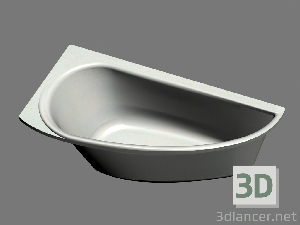 3D Modell Asymmetrische Badewanne Avocado 150 L - Vorschau