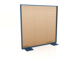 Parete divisoria in legno artificiale e alluminio 150x150 (Roble golden, Grigio blu)
