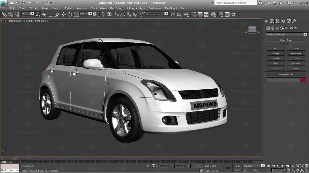 3D Modell Schnelles Auto Fahrzeug - Vorschau