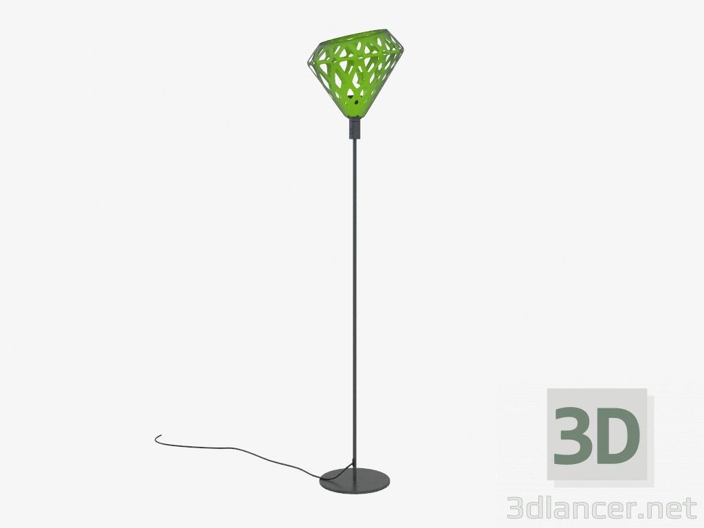 modello 3D Lampada da terra (verde scuro) - anteprima